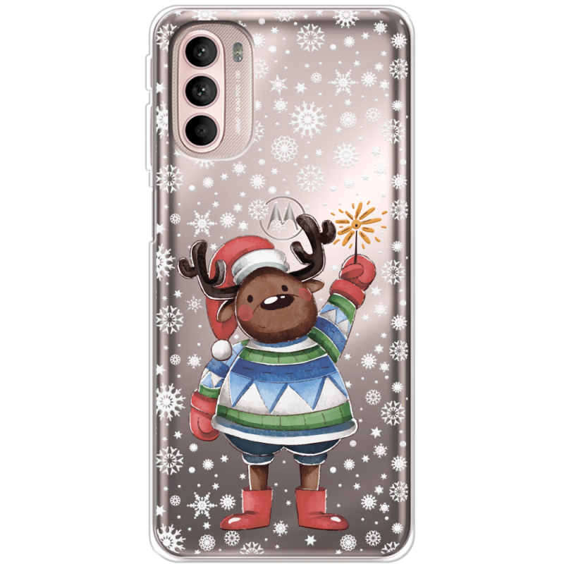 Прозрачный чехол BoxFace Motorola G41 Christmas Deer with Snow