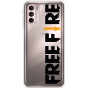 Прозрачный чехол BoxFace Motorola G41 Free Fire Black Logo