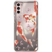 Прозрачный чехол BoxFace Motorola G41 Japanese Koi Fish