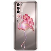 Прозрачный чехол BoxFace Motorola G41 Floral Flamingo