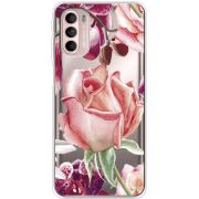 Прозрачный чехол BoxFace Motorola G41 Rose