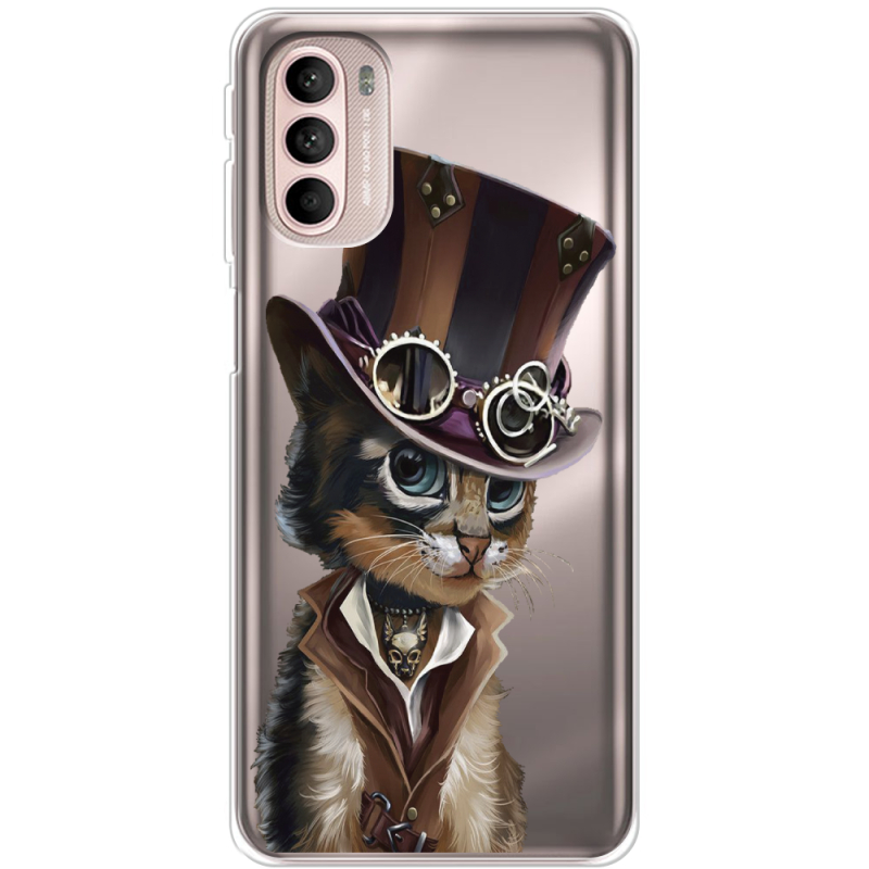 Прозрачный чехол BoxFace Motorola G41 Steampunk Cat