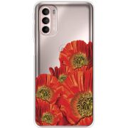 Прозрачный чехол BoxFace Motorola G41 Red Poppies