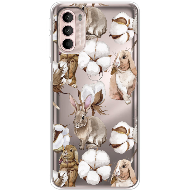 Прозрачный чехол BoxFace Motorola G41 Cotton and Rabbits