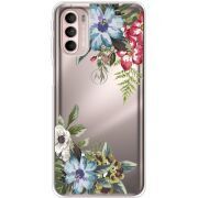 Прозрачный чехол BoxFace Motorola G41 Floral