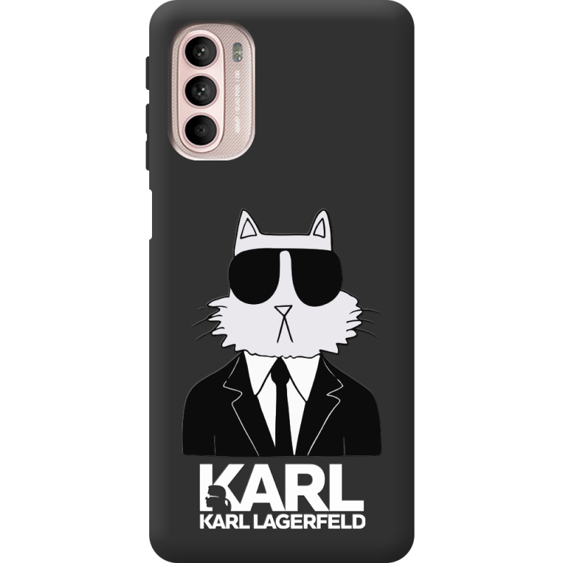 Черный чехол BoxFace Motorola G41 Cat in Black