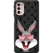 Черный чехол BoxFace Motorola G41 looney bunny