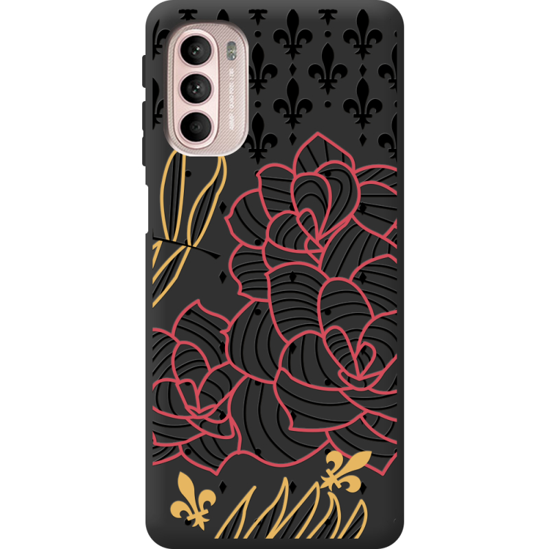 Черный чехол BoxFace Motorola G41 FranceFlowers