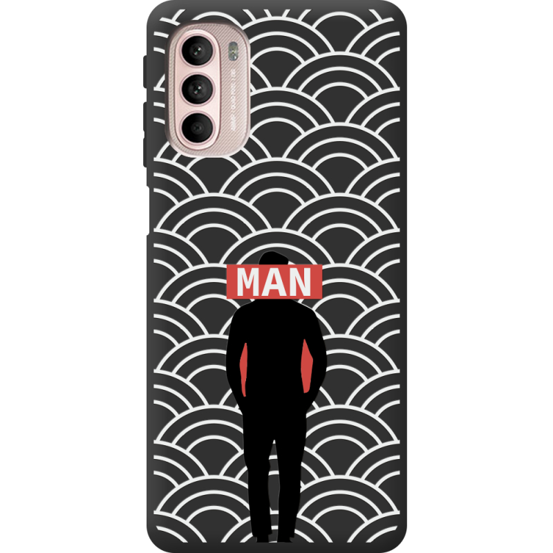 Черный чехол BoxFace Motorola G41 Man Pattern