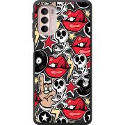 Черный чехол BoxFace Motorola G41 Rock Graffiti