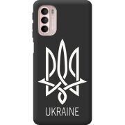 Черный чехол BoxFace Motorola G41 Тризуб монограмма ukraine