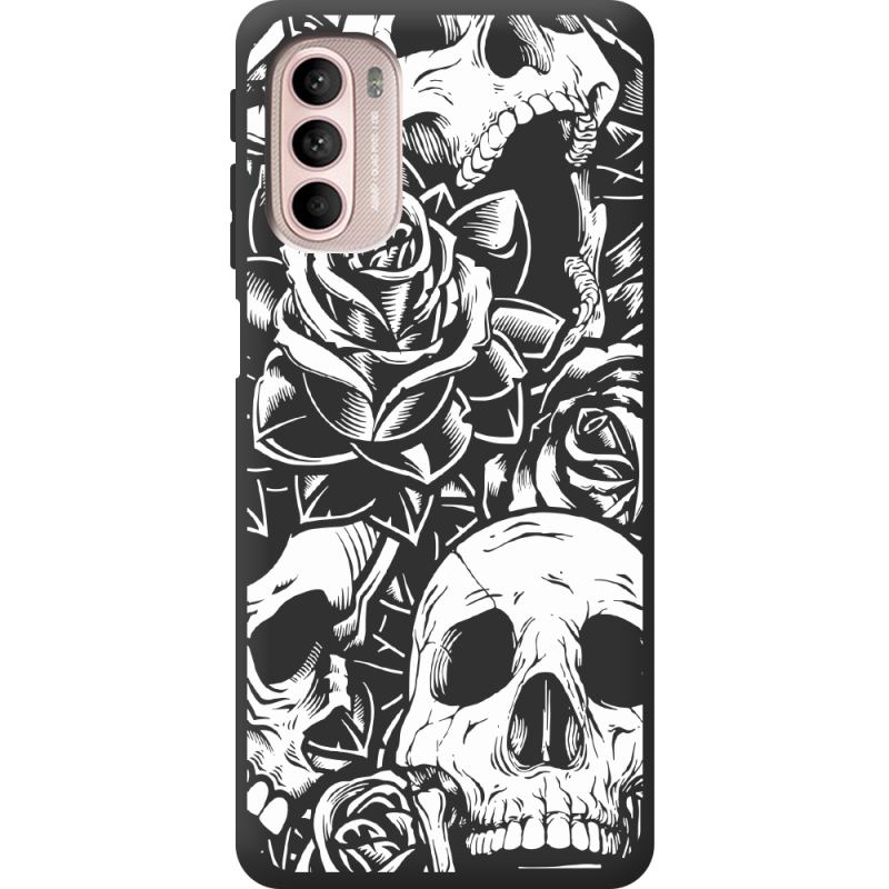 Черный чехол BoxFace Motorola G41 Skull and Roses