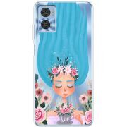 Прозрачный чехол BoxFace Motorola E22/E22i Blue Hair