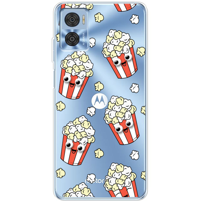 Прозрачный чехол BoxFace Motorola E22/E22i с 3D-глазками Popcorn