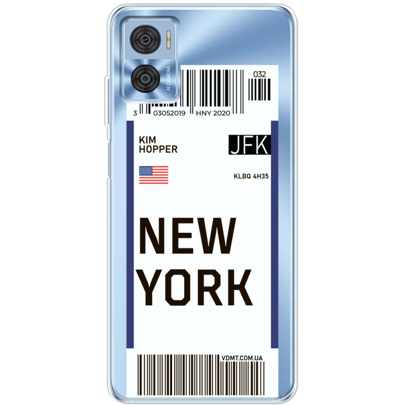 Прозрачный чехол BoxFace Motorola E22/E22i Ticket New York