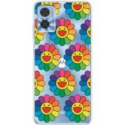 Прозрачный чехол BoxFace Motorola E22/E22i Hippie Flowers