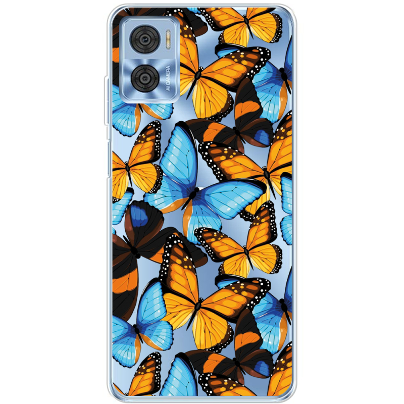 Прозрачный чехол BoxFace Motorola E22/E22i Butterfly Morpho