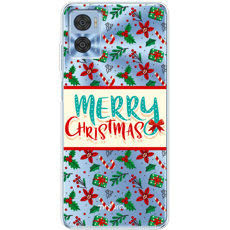 Прозрачный чехол BoxFace Motorola E22/E22i Vintage Christmas Pattern