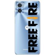 Прозрачный чехол BoxFace Motorola E22/E22i Free Fire Black Logo