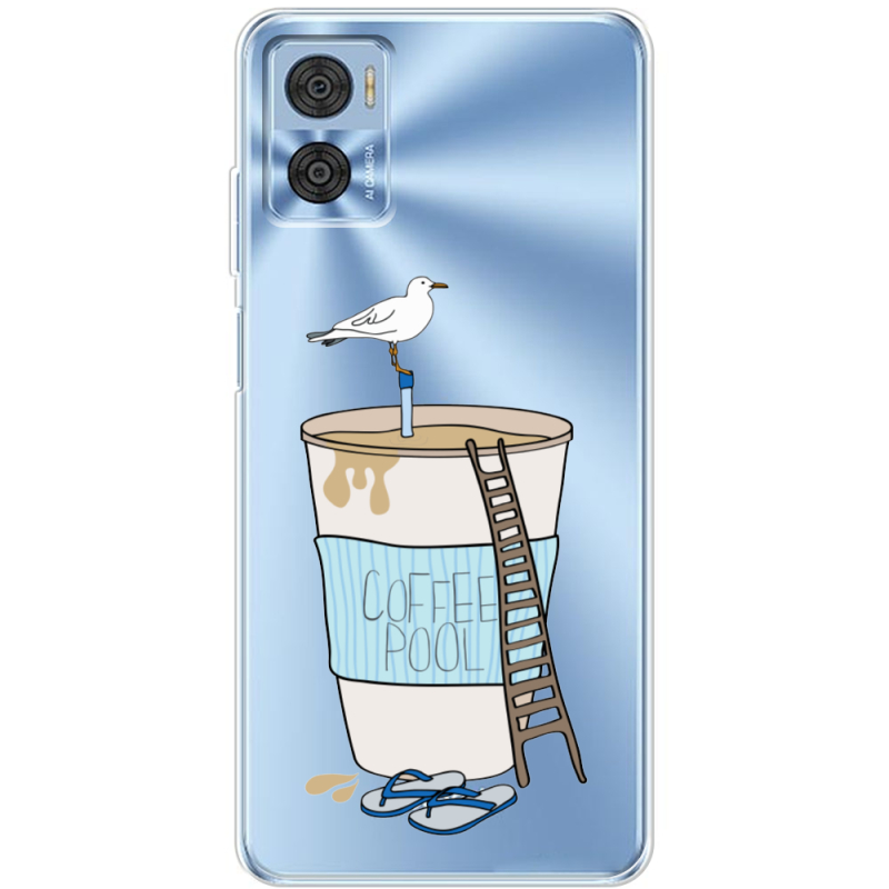 Прозрачный чехол BoxFace Motorola E22/E22i Segull in Cofee Pool