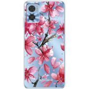 Прозрачный чехол BoxFace Motorola E22/E22i Pink Magnolia