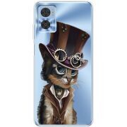 Прозрачный чехол BoxFace Motorola E22/E22i Steampunk Cat