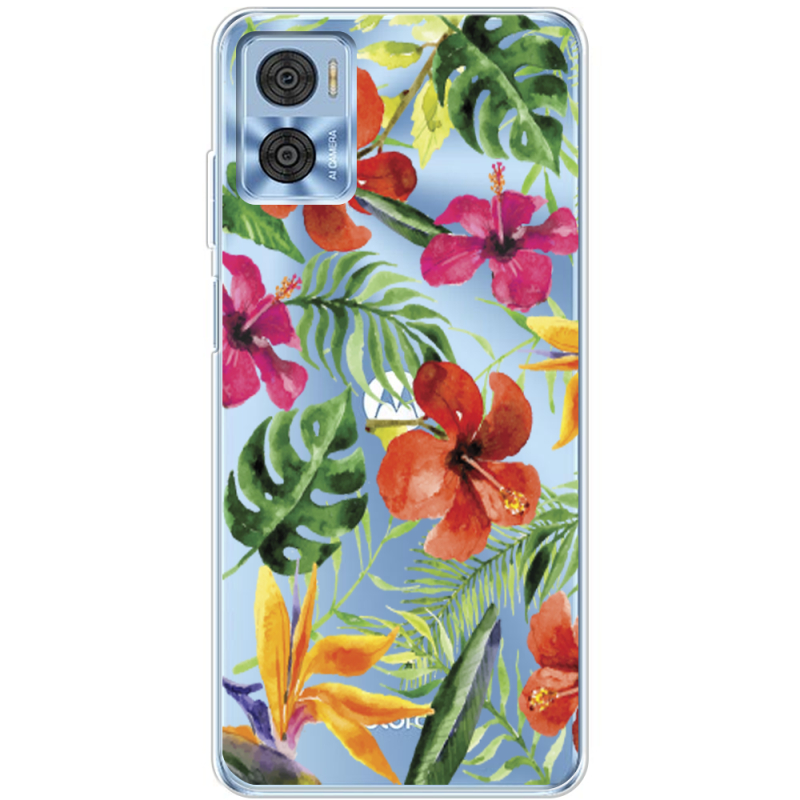 Прозрачный чехол BoxFace Motorola E22/E22i Tropical Flowers