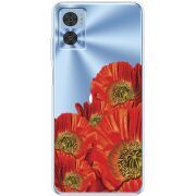 Прозрачный чехол BoxFace Motorola E22/E22i Red Poppies