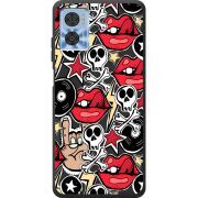 Черный чехол BoxFace Motorola E22/E22i Rock Graffiti