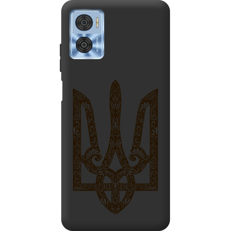 Черный чехол BoxFace Motorola E22/E22i Ukrainian Trident