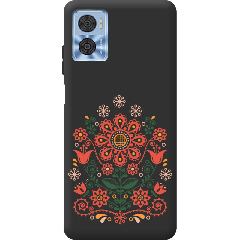 Черный чехол BoxFace Motorola E22/E22i Ukrainian Ornament