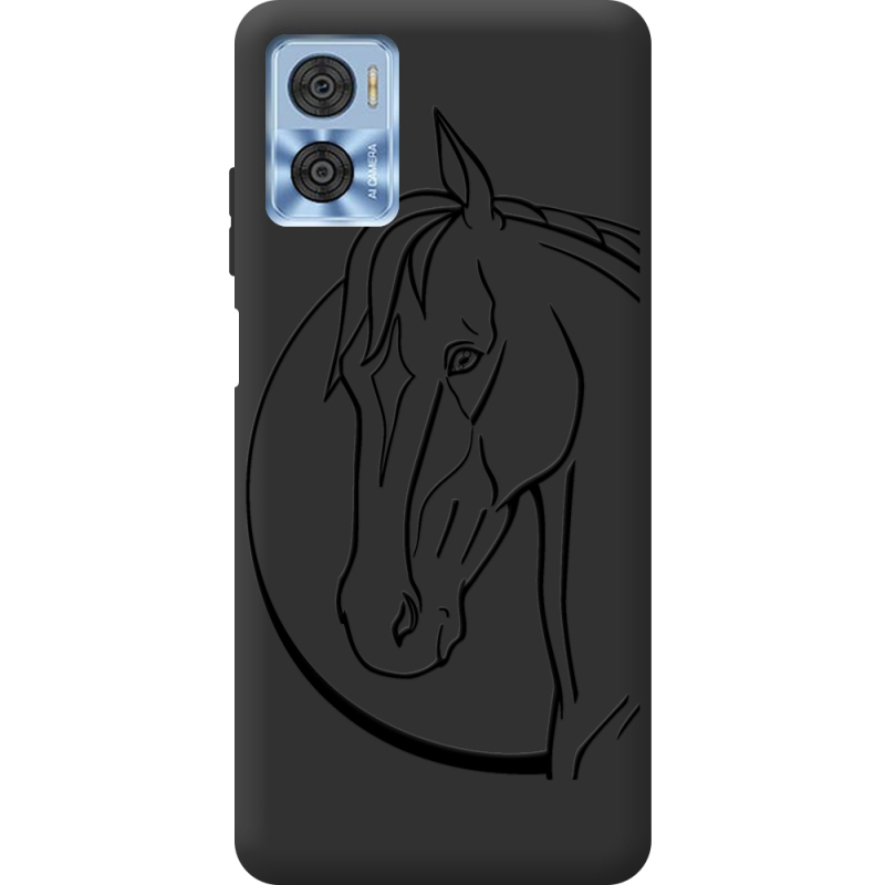 Черный чехол BoxFace Motorola E22/E22i Horse