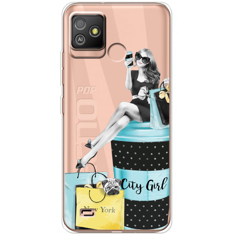 Прозрачный чехол BoxFace Tecno POP 5 GO City Girl