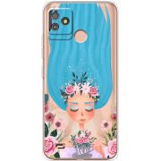 Прозрачный чехол BoxFace Tecno POP 5 GO Blue Hair