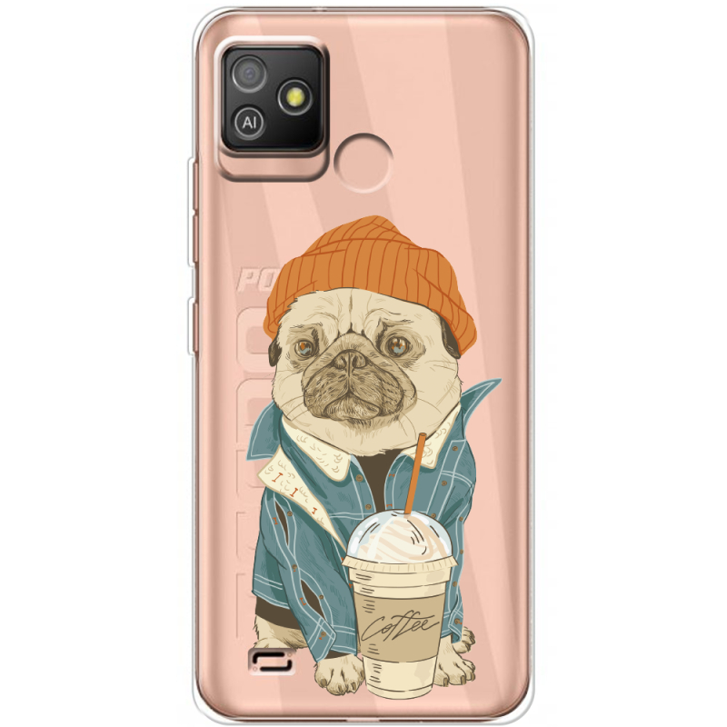 Прозрачный чехол BoxFace Tecno POP 5 GO Dog Coffeeman