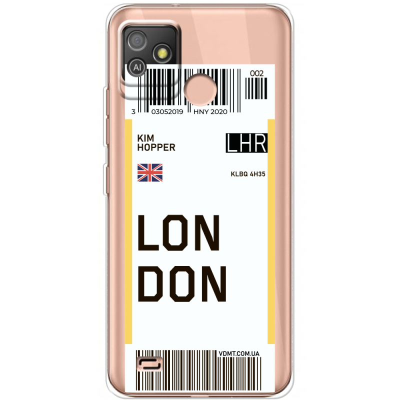 Прозрачный чехол BoxFace Tecno POP 5 GO Ticket London