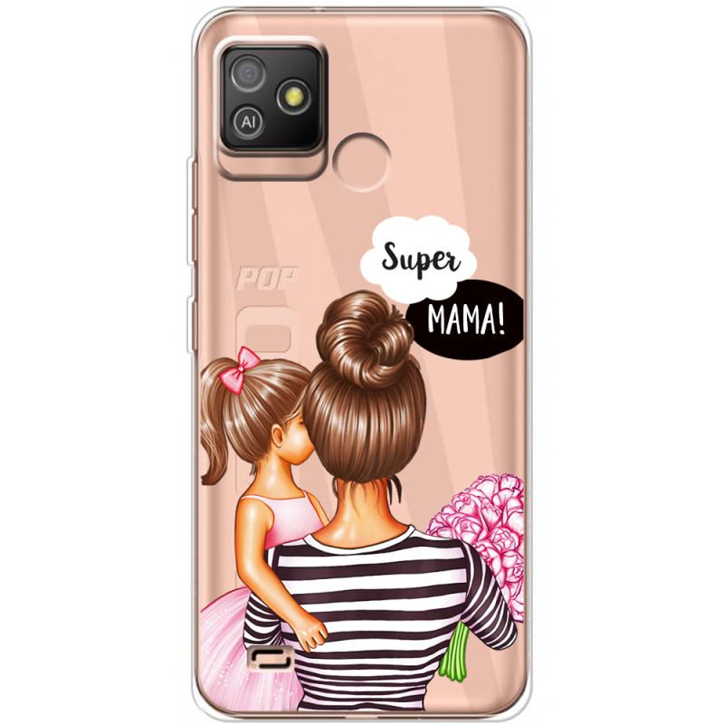 Прозрачный чехол BoxFace Tecno POP 5 GO Super Mama and Daughter