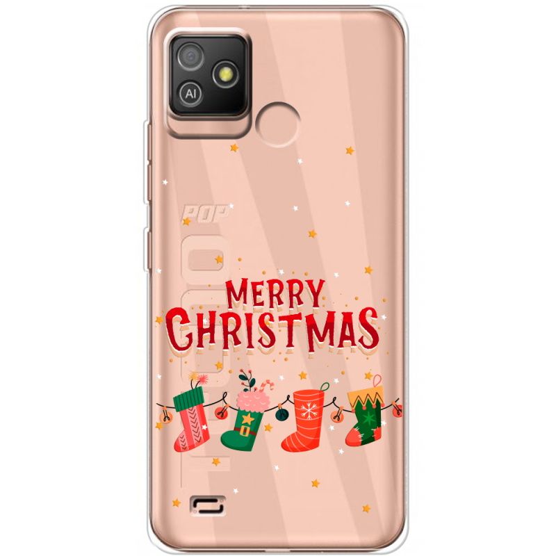 Прозрачный чехол BoxFace Tecno POP 5 GO Merry Christmas