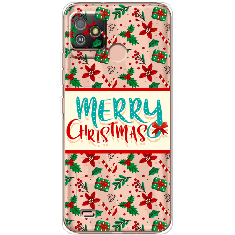 Прозрачный чехол BoxFace Tecno POP 5 GO Vintage Christmas Pattern