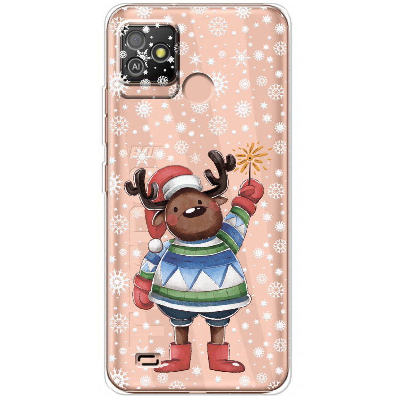 Прозрачный чехол BoxFace Tecno POP 5 GO Christmas Deer with Snow