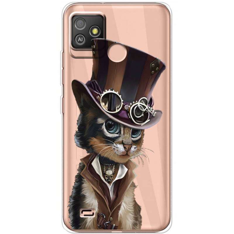 Прозрачный чехол BoxFace Tecno POP 5 GO Steampunk Cat