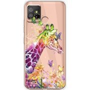 Прозрачный чехол BoxFace Tecno POP 5 GO Colorful Giraffe