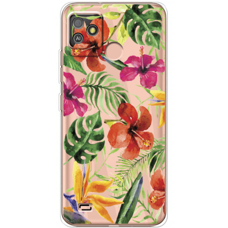 Прозрачный чехол BoxFace Tecno POP 5 GO Tropical Flowers