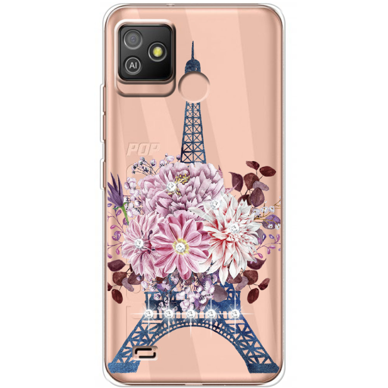 Чехол со стразами BoxFace Tecno POP 5 GO Eiffel Tower