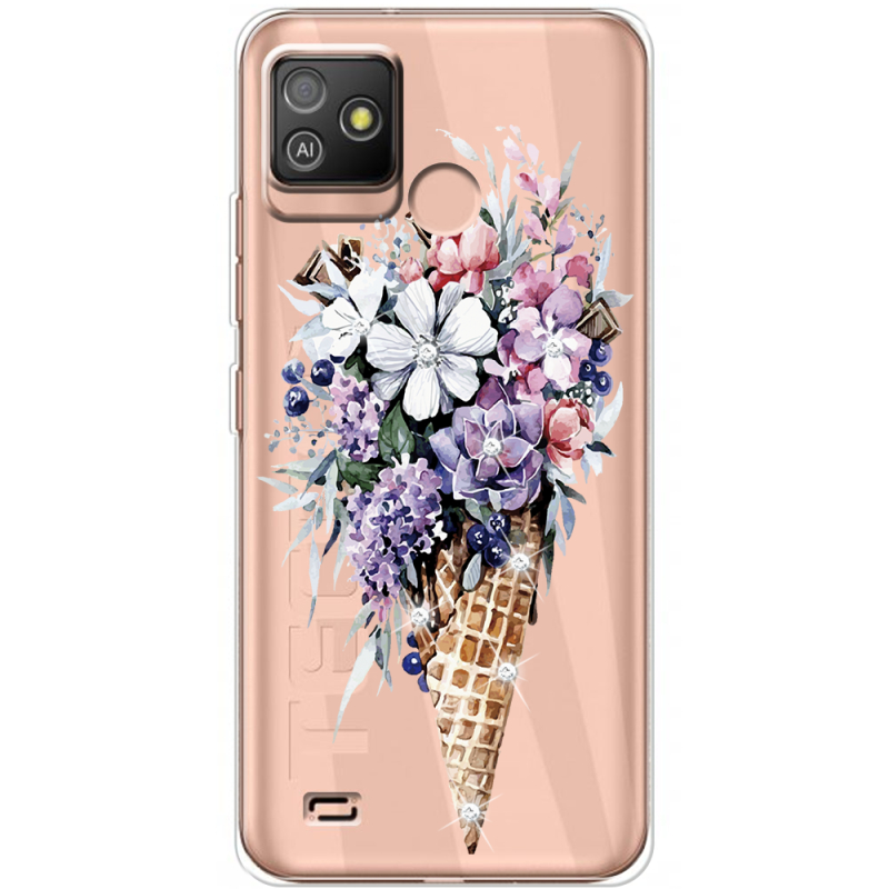 Чехол со стразами BoxFace Tecno POP 5 GO Ice Cream Flowers