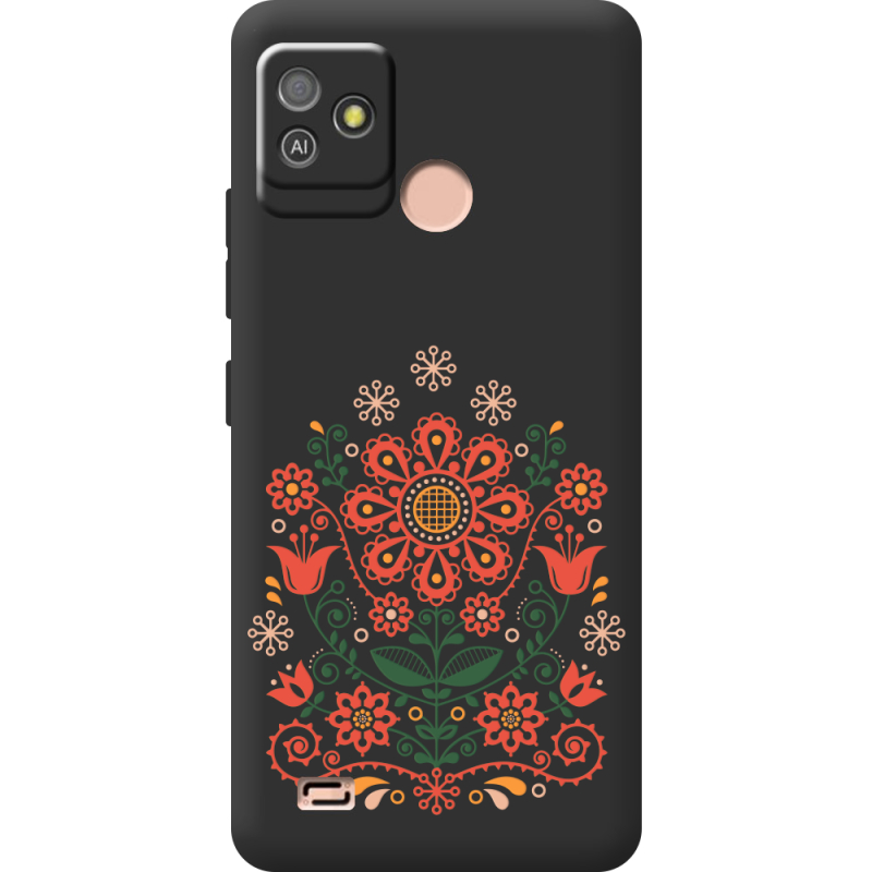 Черный чехол BoxFace Tecno POP 5 GO Ukrainian Ornament