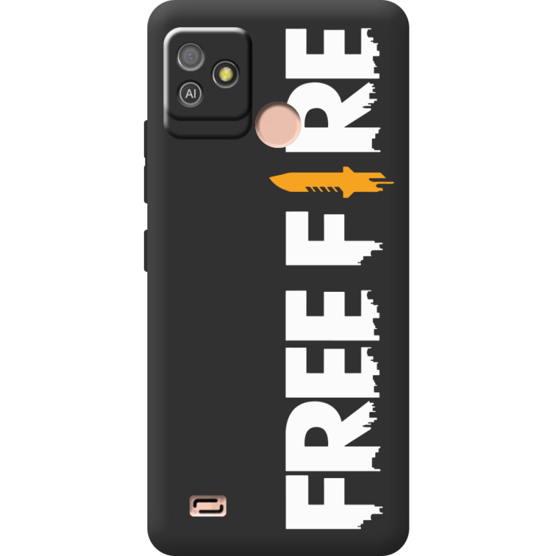 Черный чехол BoxFace Tecno POP 5 GO Free Fire White Logo