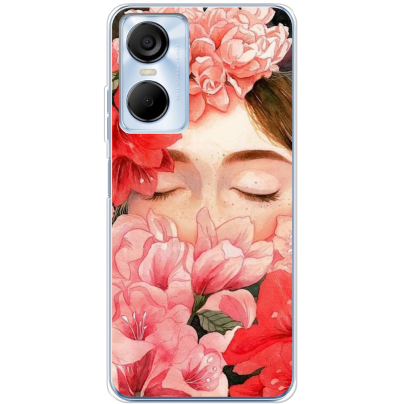Чехол BoxFace Tecno POP 6 Pro Girl in Flowers