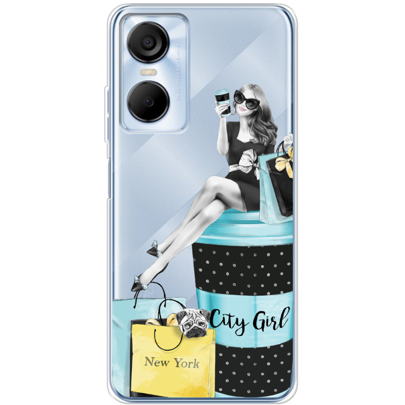 Прозрачный чехол BoxFace Tecno POP 6 Pro City Girl