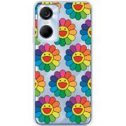 Прозрачный чехол BoxFace Tecno POP 6 Pro Hippie Flowers